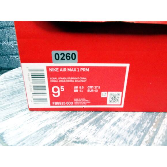 Nike Air Max 1 with Extra laces Corduroy Coral Stardust/Bright Coral Men 9.5 NIB - Picture 2 of 11